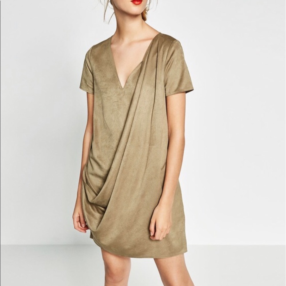 Zara Faux Suede Dress Size S